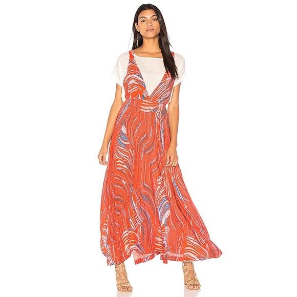 Free People A Thousand Kisses Maxi Red Medium Layered 90s Jumper Dress - Picture 2 of 5